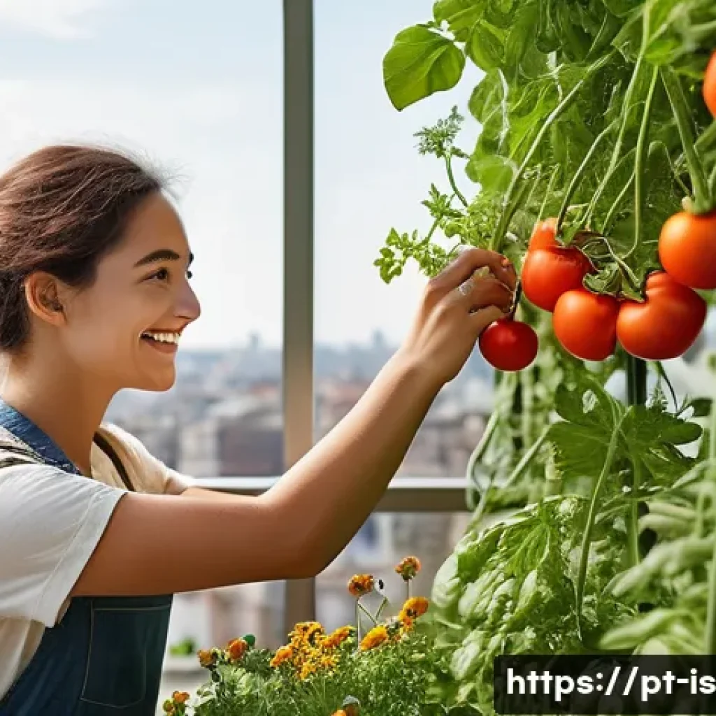 제로웨이스트 생활을 위한 식물 재배 방법 - **Prompt 1: Joyful Urban Harvest**
"A bright, naturally lit image of a young adult, with a genui...